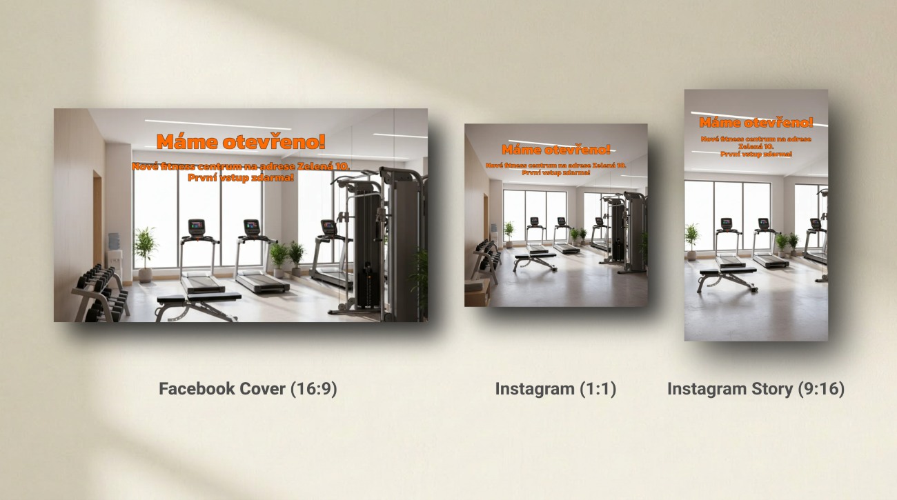 Ukázka bannerů pro nově otevřené fitness centrum